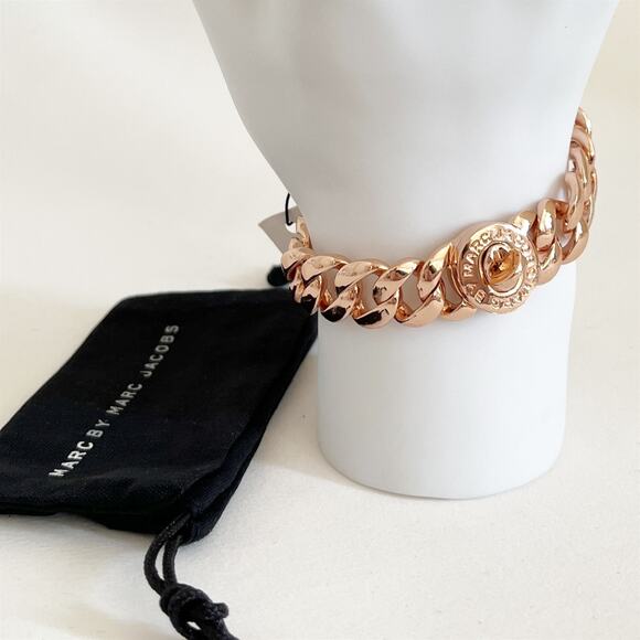 MARC JACOBS RoseGold Tone Katie Logo Link Bracelet NWT - Picture 5 of 9